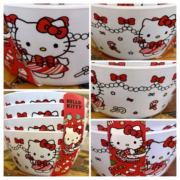 HELLO KITTY XMAS DECOR Snowman Mug Gingerbread Hand Towels Candy Cane Bowls Soap - Picture 9 of 16